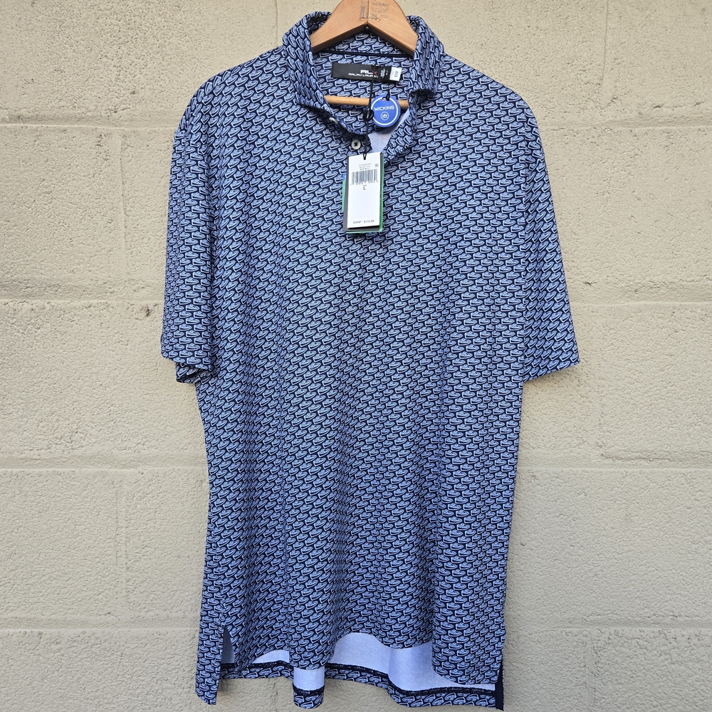 RLX Ralph Lauren Performance Golf Polo Navy AOP Shirt NWT Men ● L